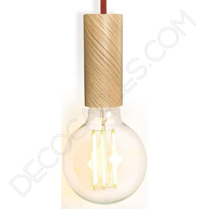 Portalámparas de madera cilindro largo Portalámparas de madera cilindro largo