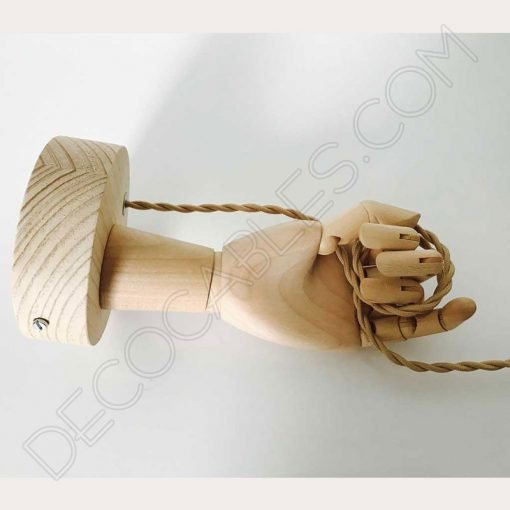 Lámpara Mano de pared en madera 3 Lámpara aplique de pared en madera modelo mano