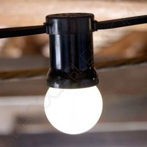 Guirnalda luces de feria 6 Portalámparas guirnalda E27 para cable plano