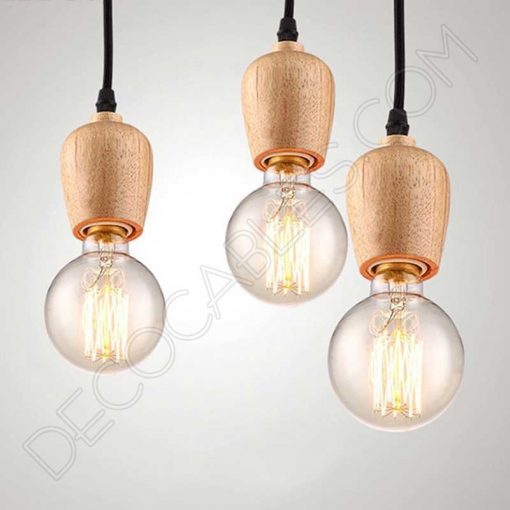 Lámpara colgante araña de madera color negro