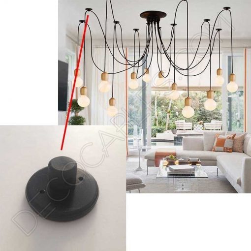 Lámpara colgante araña de madera color negro