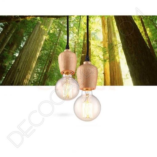 Lámpara colgante araña de madera color negro