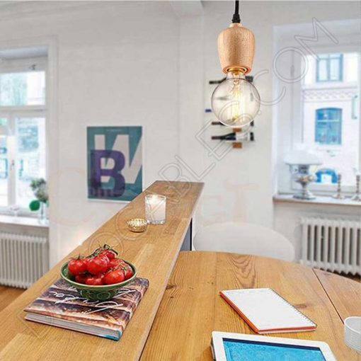 Lámpara colgante araña de madera color negro