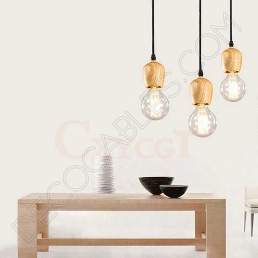 Lámpara colgante araña de madera color negro