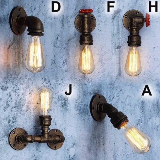 Lámpara aplique de pared modelo tubería curvada