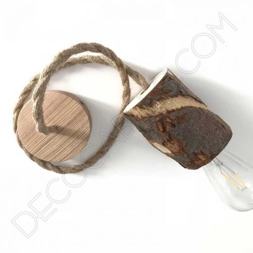 Lámpara colgante corteza de árbol