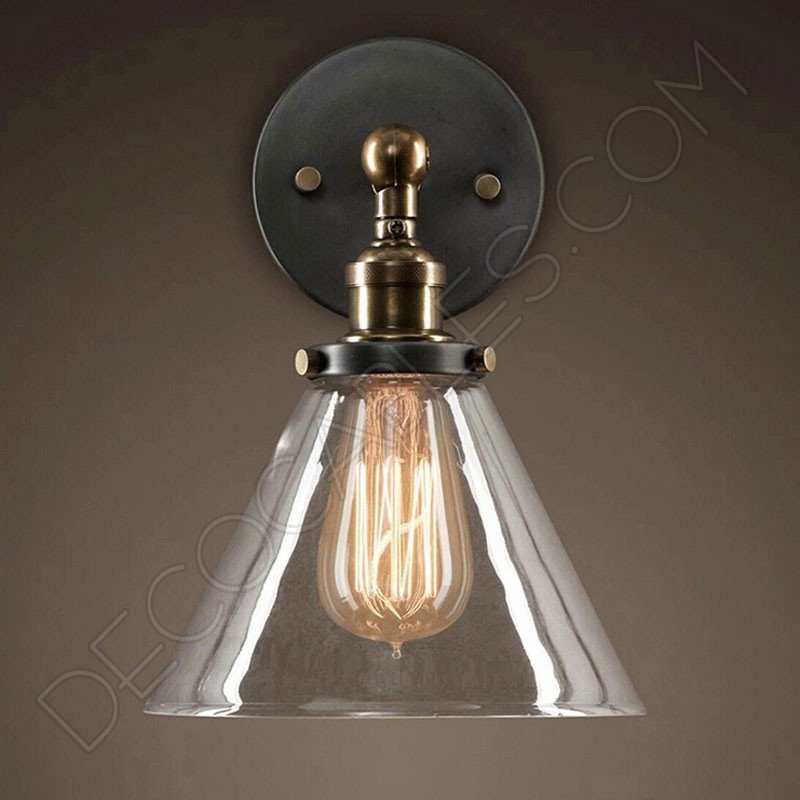 Lámpara aplique de pared tulipa de cristal estilo vintage Lámpara aplique de pared tulipa de cristal estilo vintage