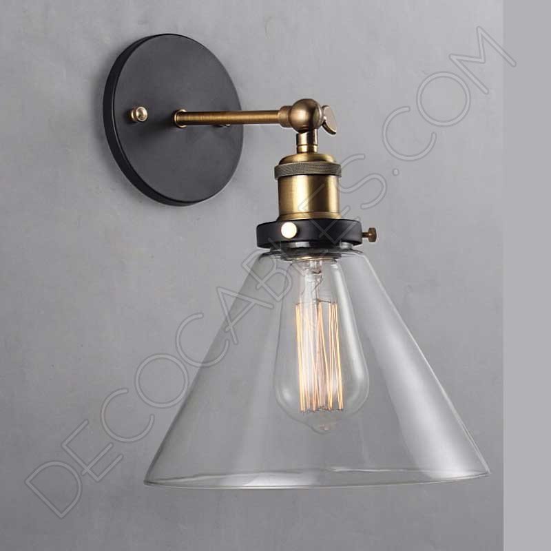 Lámpara aplique de pared tulipa de cristal estilo vintage Lámpara aplique de pared tulipa de cristal estilo vintage