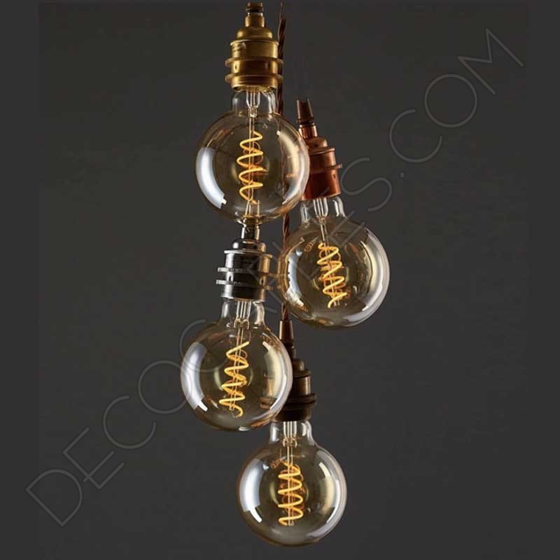 Bombilla globo filamento led espiral ámbar 4 vatios Bombilla globo filamento led espiral ámbar 4 vatios