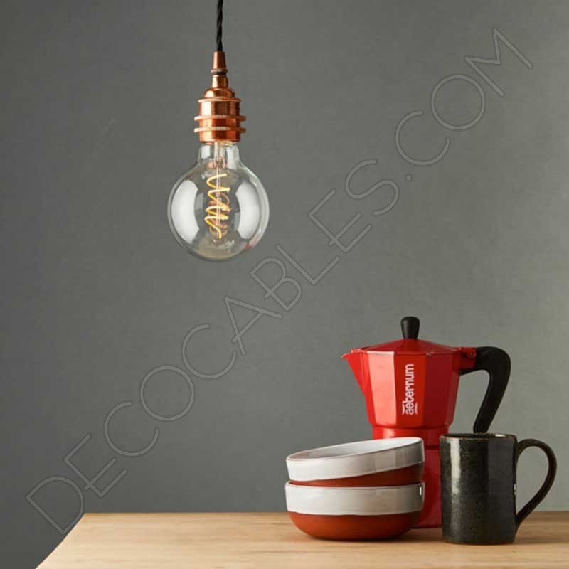 Bombilla globo filamento led espiral ámbar 4 vatios Bombilla globo filamento led espiral ámbar 4 vatios