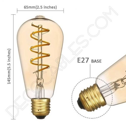 Bombilla Pebetero filamento Led Espiral4 7 Bombilla pebetero filamento led espiral 4 vatios