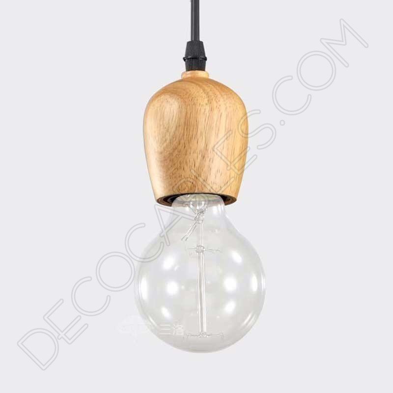 Cubre portalámparas de madera de roble modelo bellota Cubre portalámparas de madera de roble modelo bellota