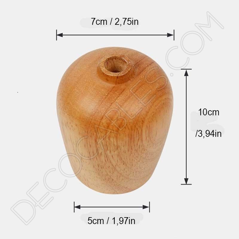 Cubre portalámparas de madera de roble modelo bellota Cubre portalámparas bellota en madera de roble 1