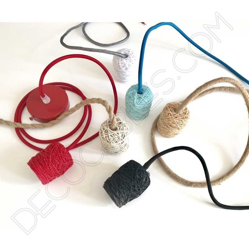 Cubre portalámparas textil en algodón de varios colores Cubre portalámparas textil en algodón de varios colores