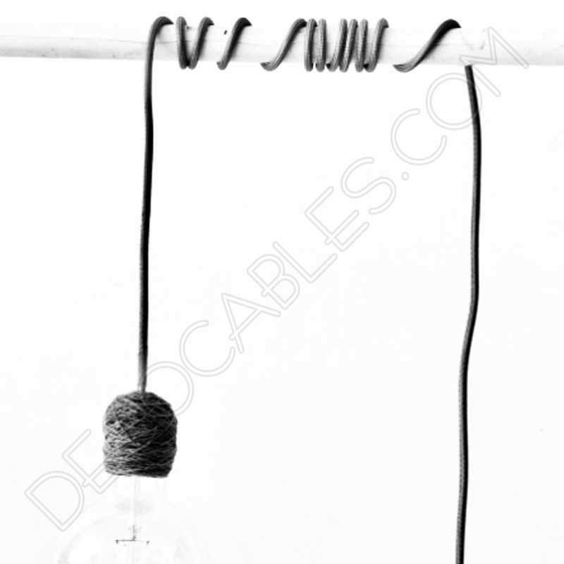 Cubre portalámparas textil en algodón negro Cubre portalámparas textil en algodón negro