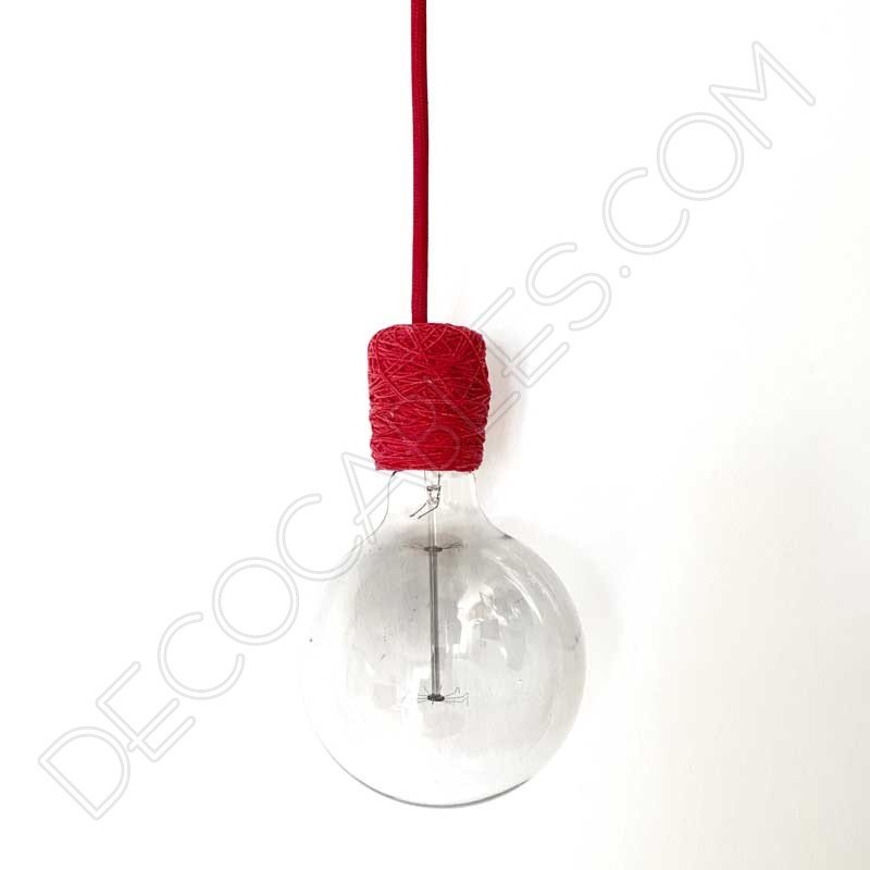 Cubre portalámparas textil en algodón rojo Cubre portalámparas textil en algodón rojo