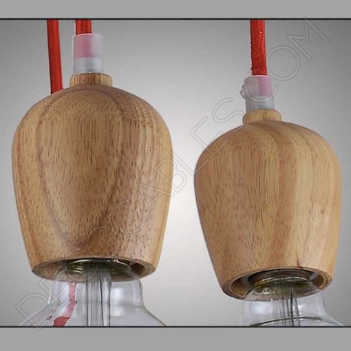 Cubre portalámparas madera roble modelo bellota