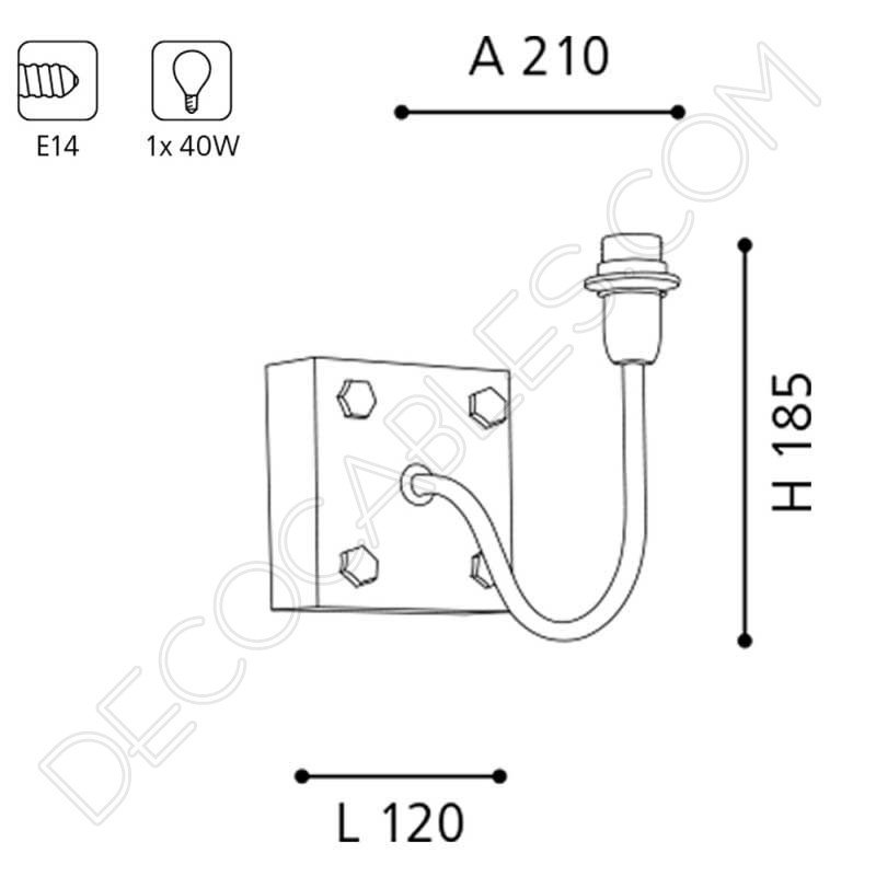 Lámpara aplique de pared madera y metal vintage Lámpara aplique de pared madera y metal vintage