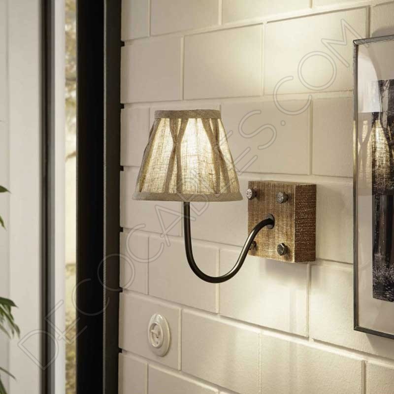 Lámpara aplique de pared madera y metal vintage Lámpara aplique de pared madera y metal vintage