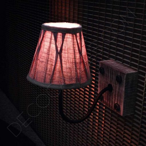 Aplique de pared lámpara en madera y acero negro 3 Lámpara aplique de pared madera y metal vintage