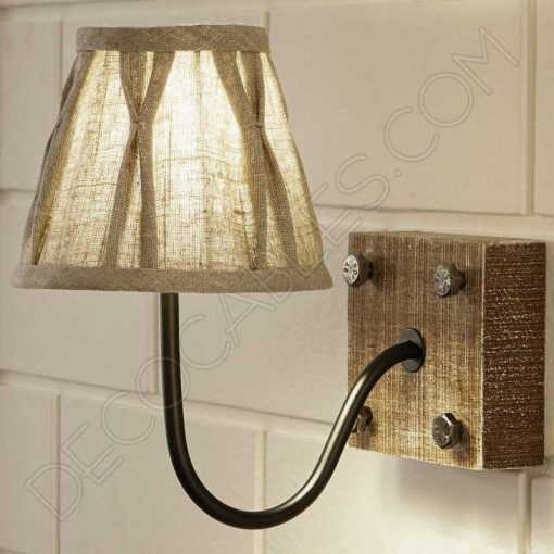 Aplique de pared lámpara en madera y acero negro 4 Lámpara aplique de pared madera y metal vintage