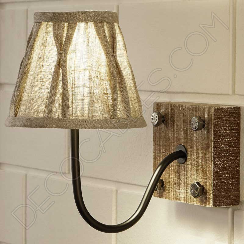 Lámpara aplique de pared madera y metal vintage Lámpara aplique de pared madera y metal vintage