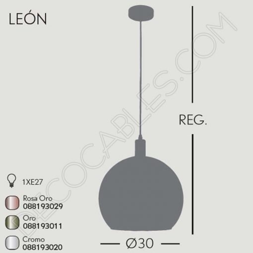 Lámpara colgante cristal esmaltado 8 Lámpara colgante cristal esmaltado modelo León