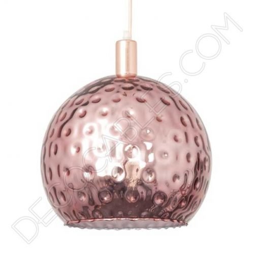 Lámpara colgante cristal esmaltado 7 Lámpara colgante cristal esmaltado modelo León rosa oro