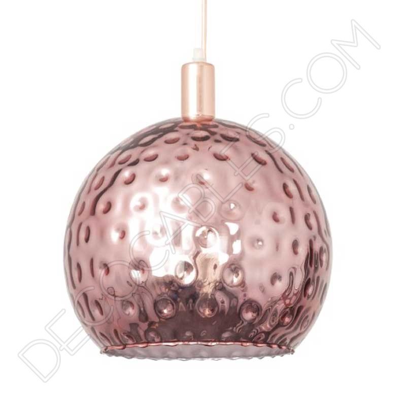Lámpara colgante cristal esmaltado modelo León rosa oro Lámpara colgante cristal esmaltado modelo León rosa oro