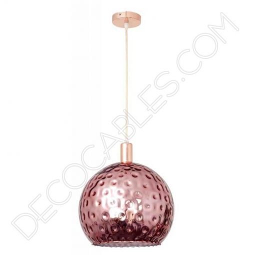 Lámpara colgante cristal esmaltado 6 Lámpara colgante cristal esmaltado modelo León rosa oro