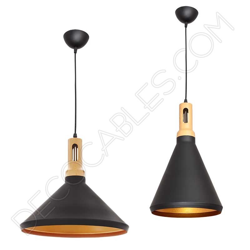 Lámpara colgante serie germano negro y oro Lámpara colgante serie germano negro y oro