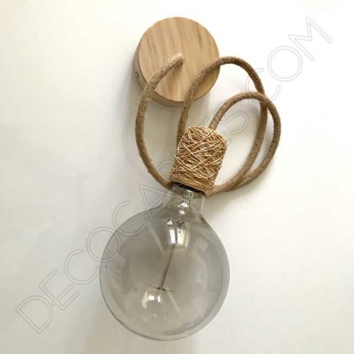 Lámpara colgante con portalámparas textil 8 Lámpara colgante con portalámparas textil de algodón en cáñamo oscuro