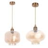 Lámpara colgante tulipa cristal ámbar modelo muriel