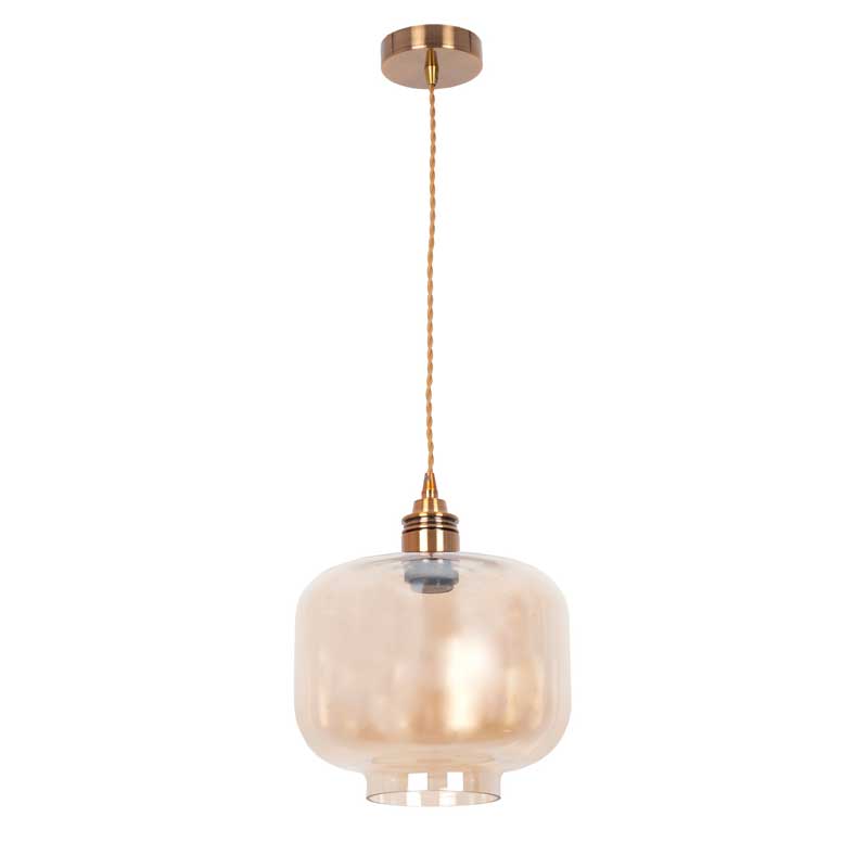 Lámpara colgante tulipa cristal ámbar modelo muriel Lámpara colgante tulipa cristal ámbar modelo muriel