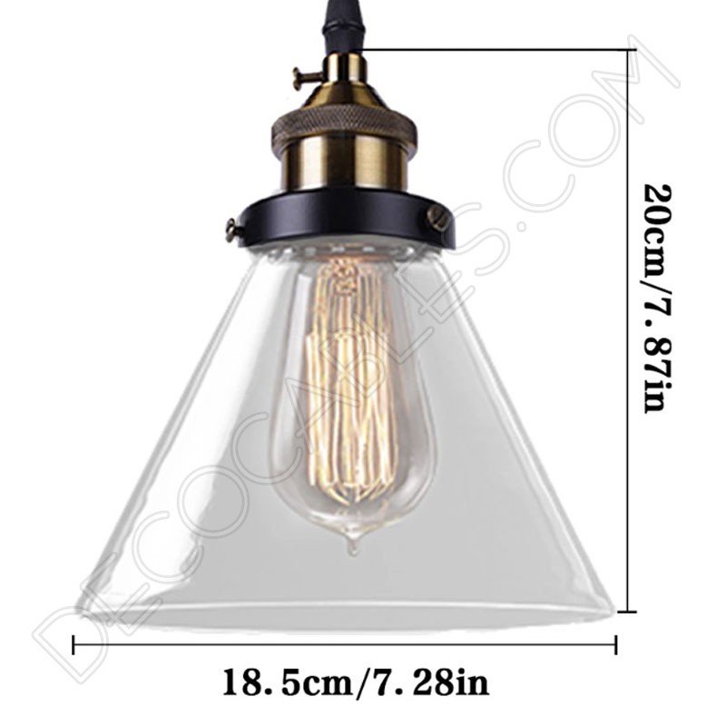 Lámpara colgante con tulipa de cristal estilo vintage Lámpara colgante con tulipa de cristal estilo vintage