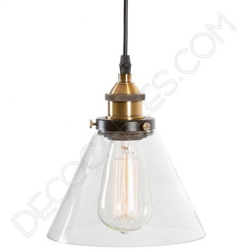 Lámpara colgante con tulipa de cristal estilo vintage