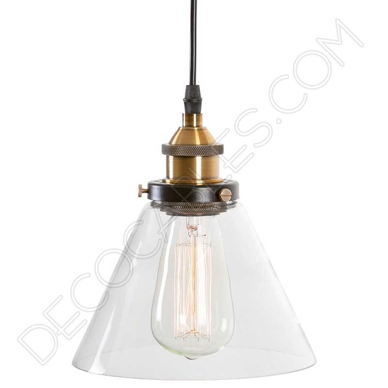 Lámpara colgante con tulipa de cristal estilo vintage Lámpara colgante con tulipa de cristal estilo vintage