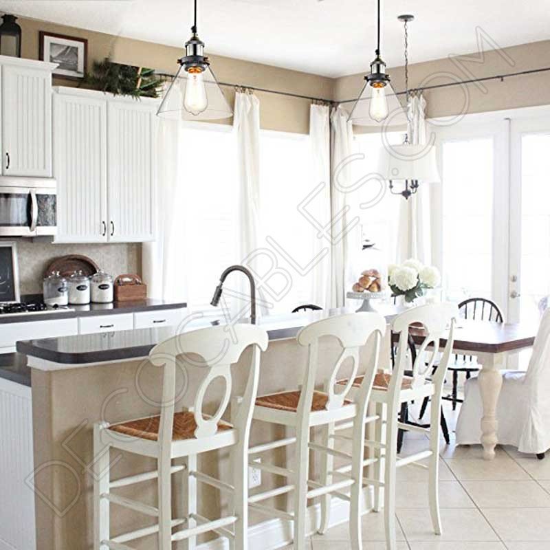 Lámpara colgante con tulipa de cristal estilo vintage Lámpara colgante con tulipa de cristal estilo vintage