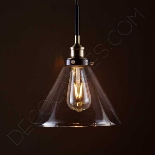 Lámpara colgante con tulipa de Cristal Vintage 3 Lámpara colgante con tulipa de cristal estilo vintage