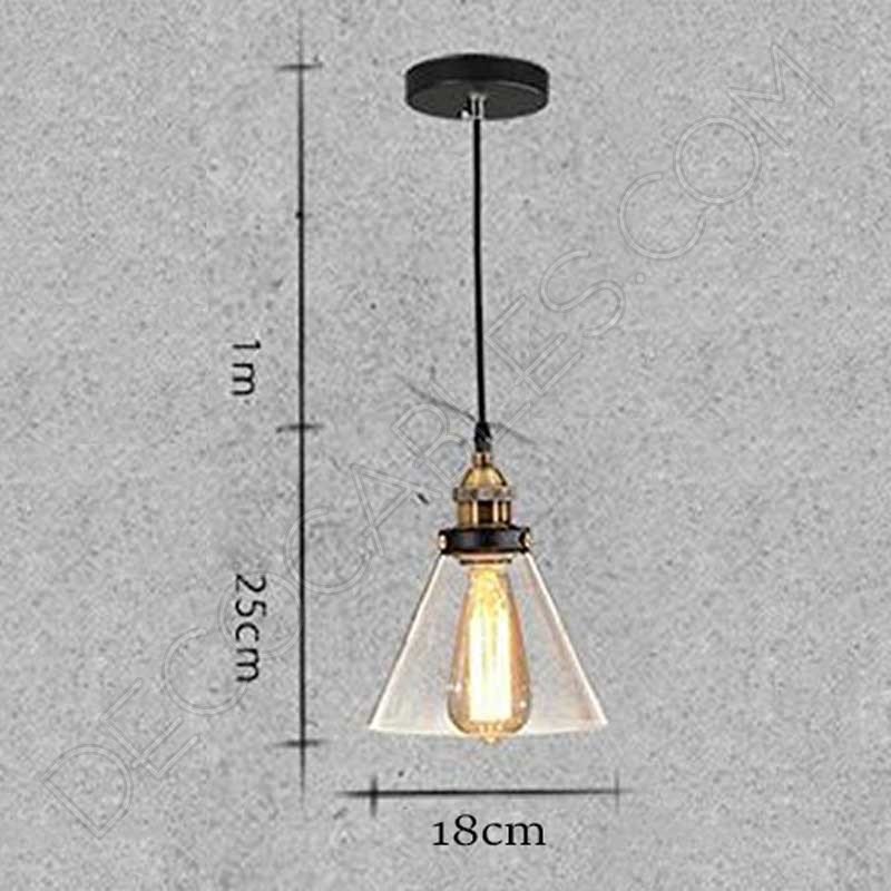 Lámpara colgante con tulipa de cristal estilo vintage Lámpara colgante con tulipa de cristal estilo vintage