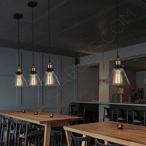 Lámpara colgante con tulipa de Cristal Vintage 8 Lámpara colgante con tulipa de cristal estilo vintage