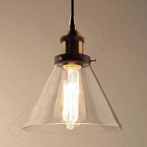 Lámpara colgante con tulipa de cristal estilo vintage