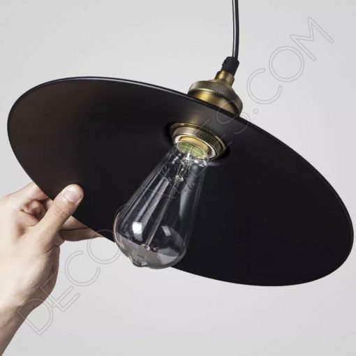 Lampara colgante con pantalla en forma de plato modelo vintage