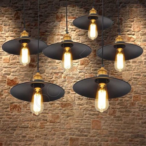 Lampara colgante con pantalla en forma de plato modelo vintage