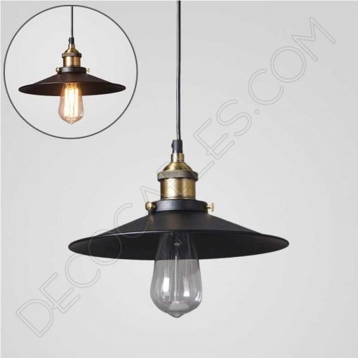 Lampara colgante con pantalla en forma de plato modelo vintage