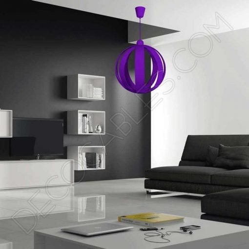 Lámpara colgante esfera modelo Magali morada