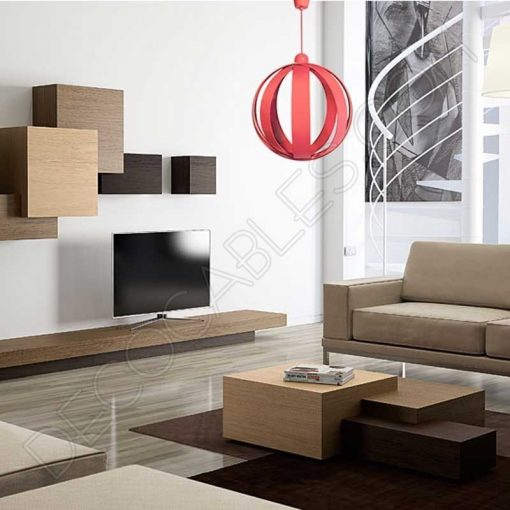 Lámpara colgante esfera modelo Magali rosa