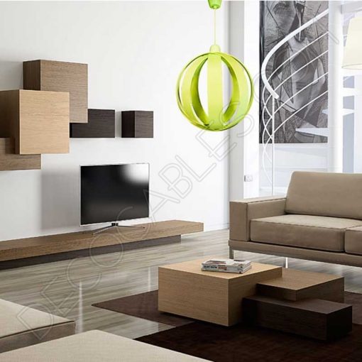 Lámpara colgante esfera modelo Magali verde