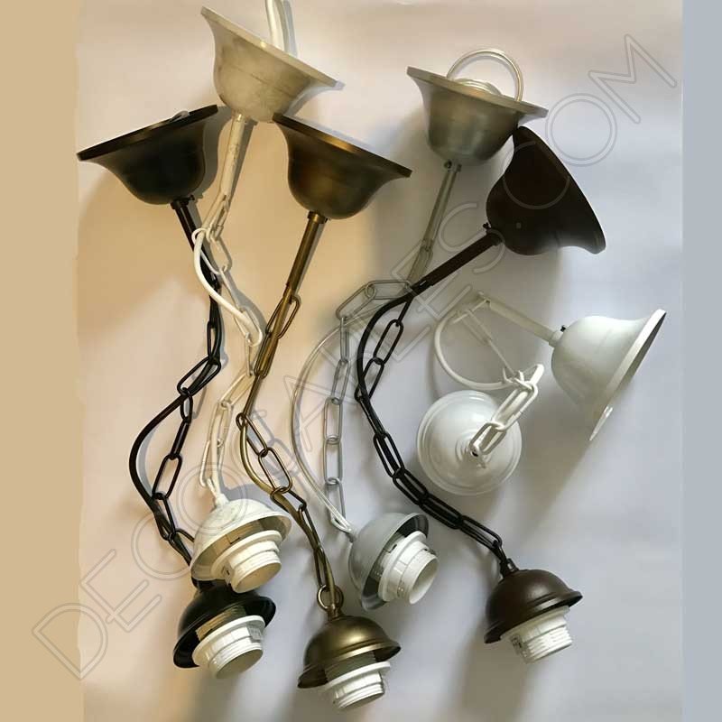 Conjunto florón cadena y portalámparas Conjunto florón cadena y portalámparas