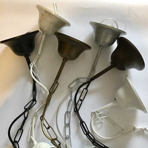 Conjunto florón cadena y portalámparas